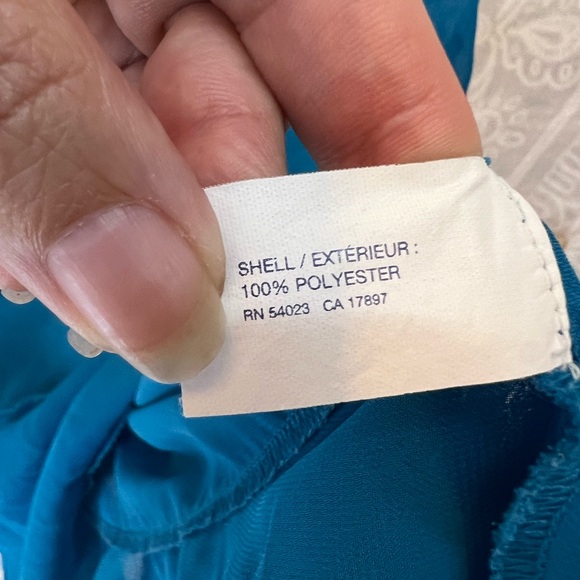 GAP RUFFLED TOP EUC AQUA BLUE DRESSY FLOWY LOVE L LARGE - Picture 5 of 8